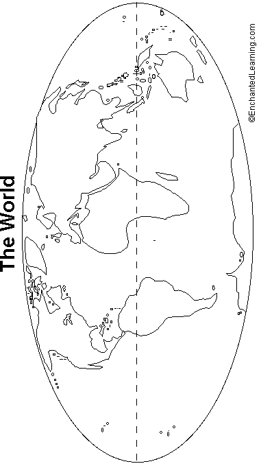 Blank World Map Continents And Oceans