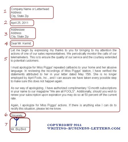 Business Letter Format Example With Enclosure