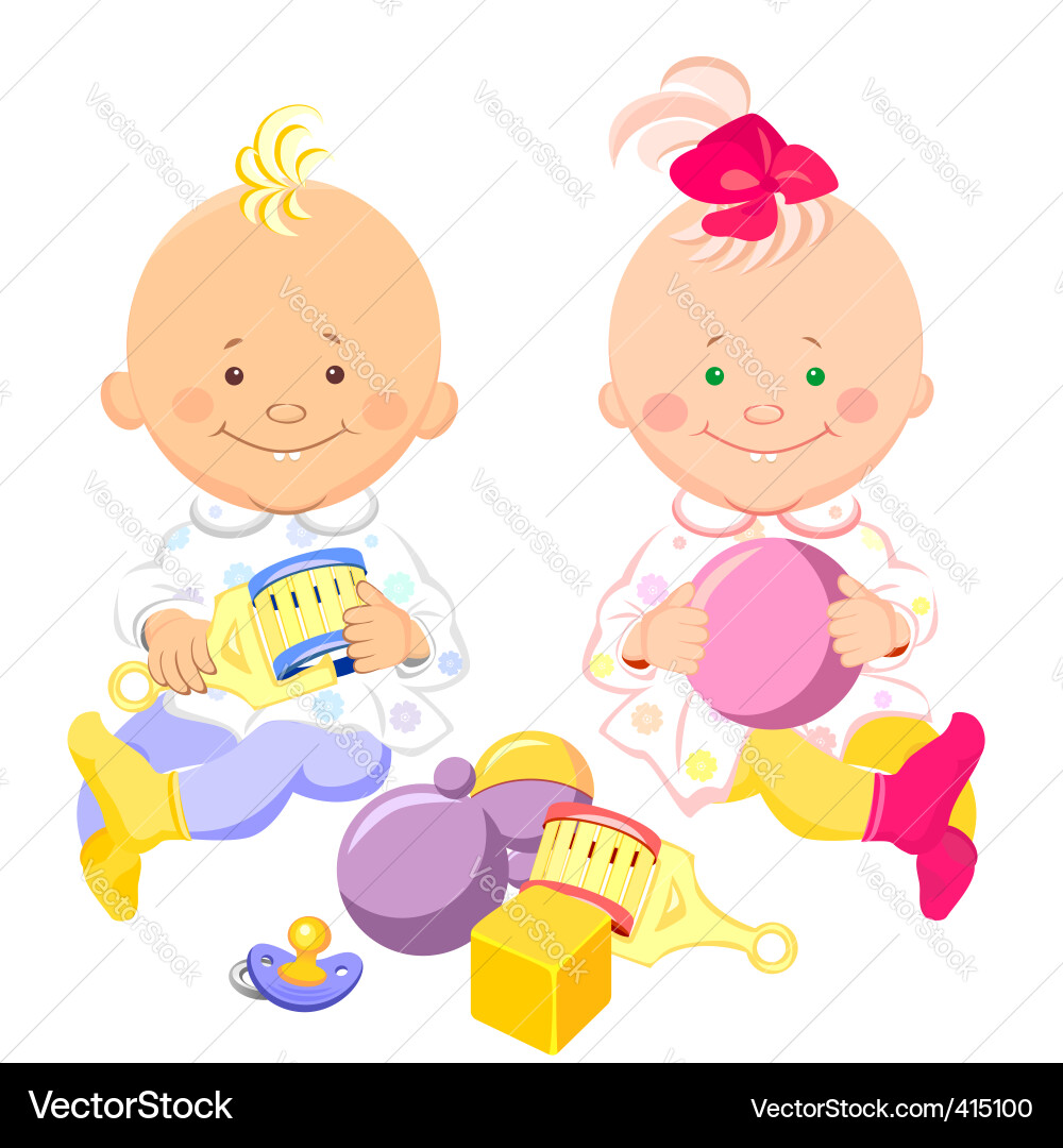 Children Playing With Toys Clipart