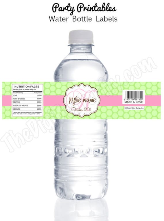 Custom Water Bottle Labels Baby Shower