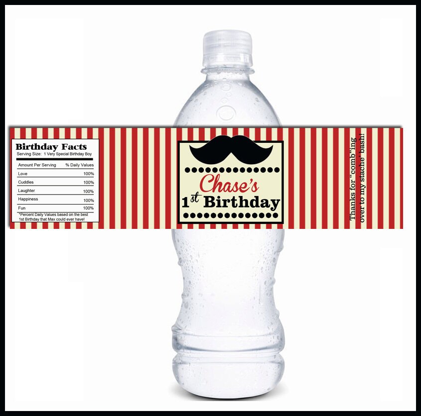 Custom Water Bottle Labels Birthday