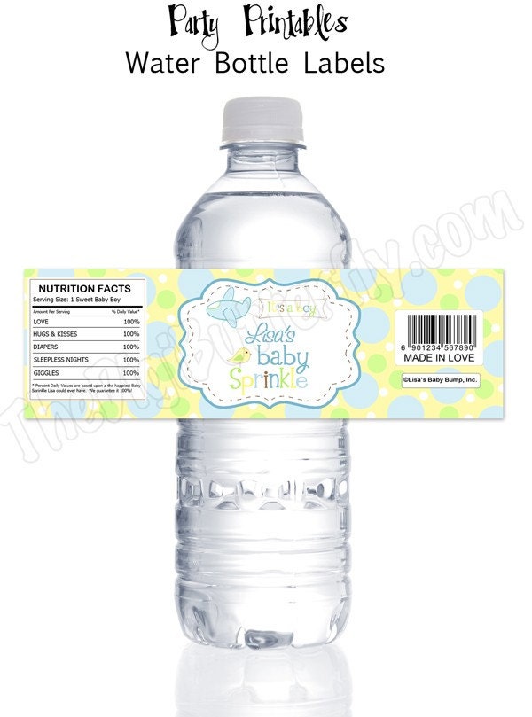 Diy Water Bottle Labels Baby Shower