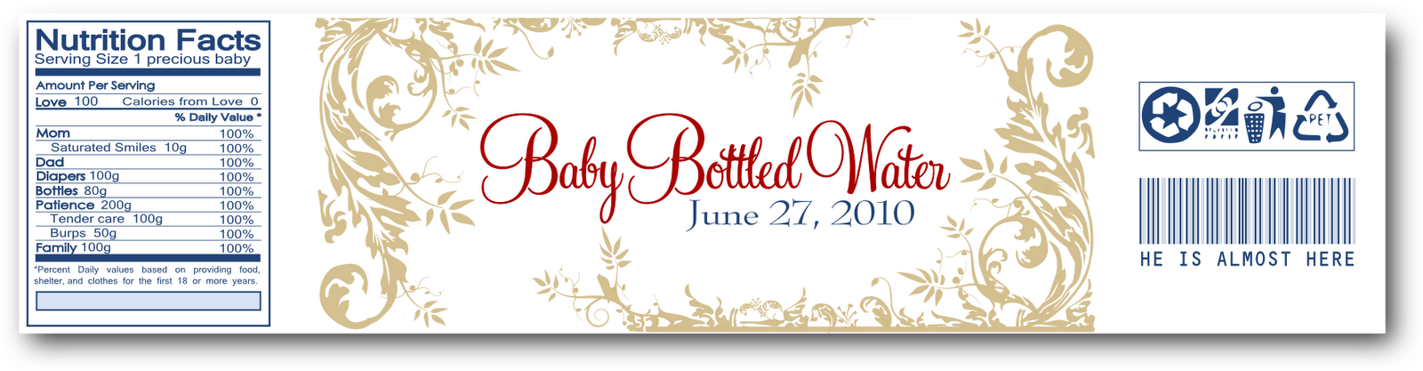Diy Water Bottle Labels Baby Shower