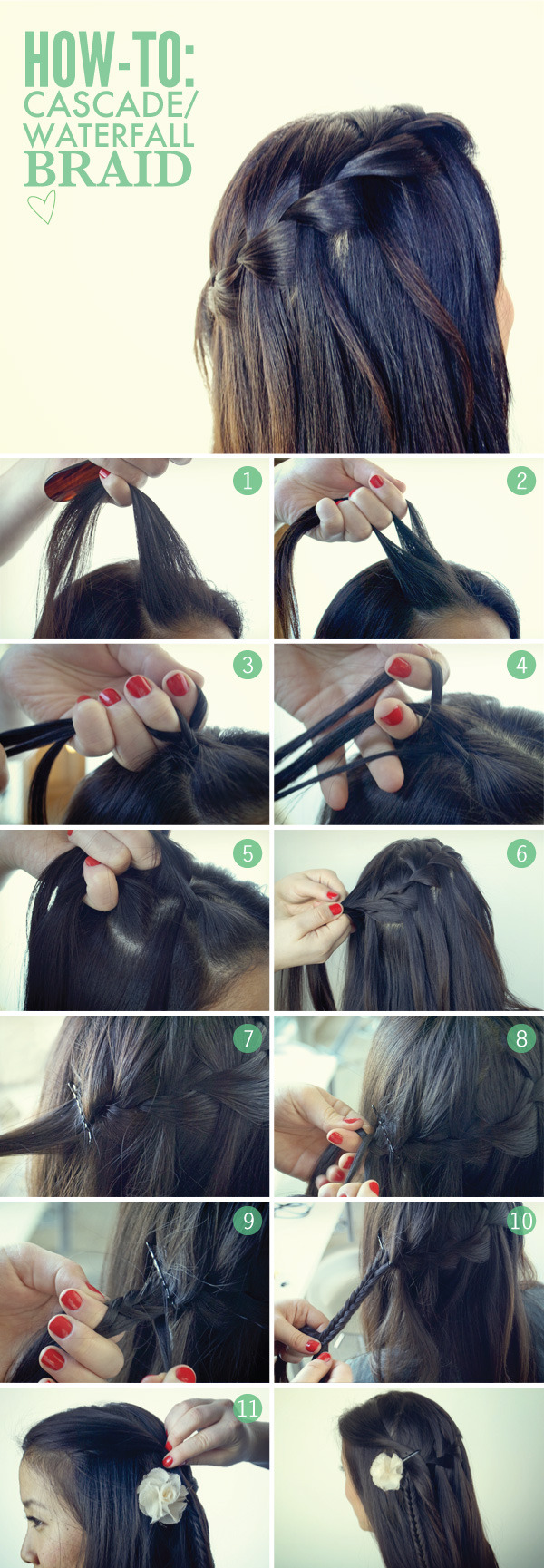 How To Do A Waterfall Braid Steps