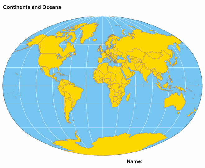 Interactive World Map Continents And Oceans