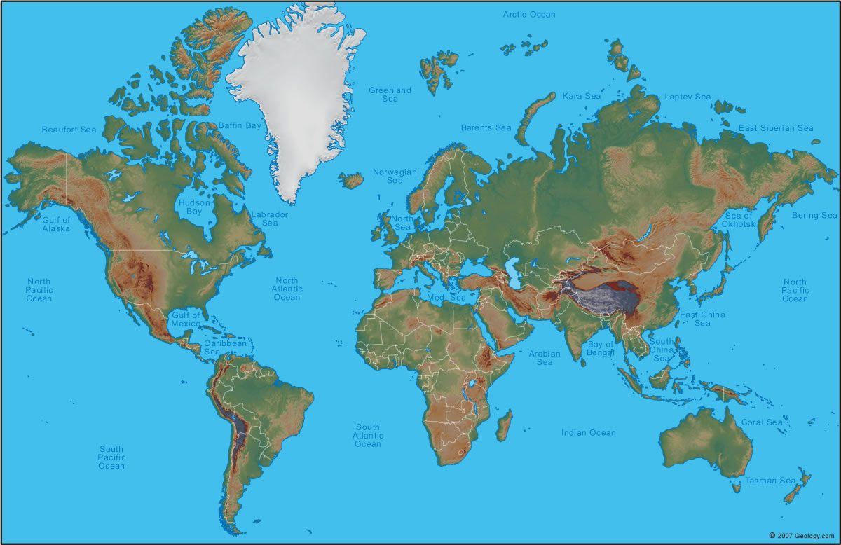 Large World Map With Countries Labeled