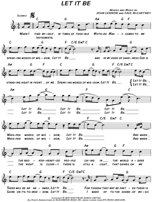 Let It Be Sheet Music For Trumpet