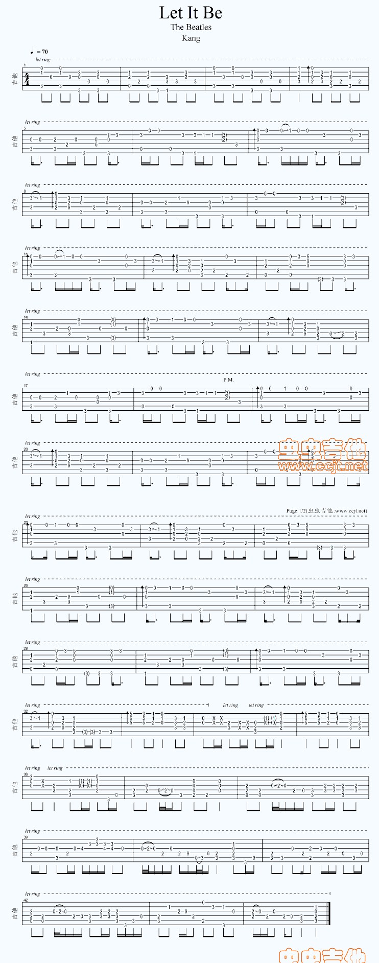 Let It Be The Beatles Lyrics And Chords