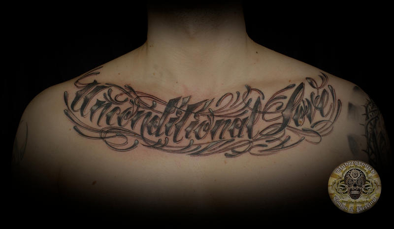 Lettering Tattoos On Chest