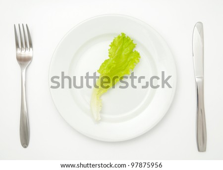 Lettuce Leaf On Plate