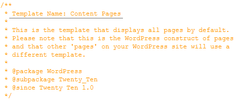 Page.php Wordpress Template