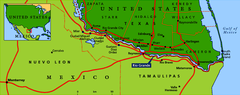 Rio Bravo Map Mexico