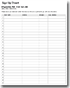 Sign Up Sheet Template Free