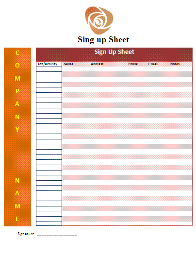 Signup Sheet