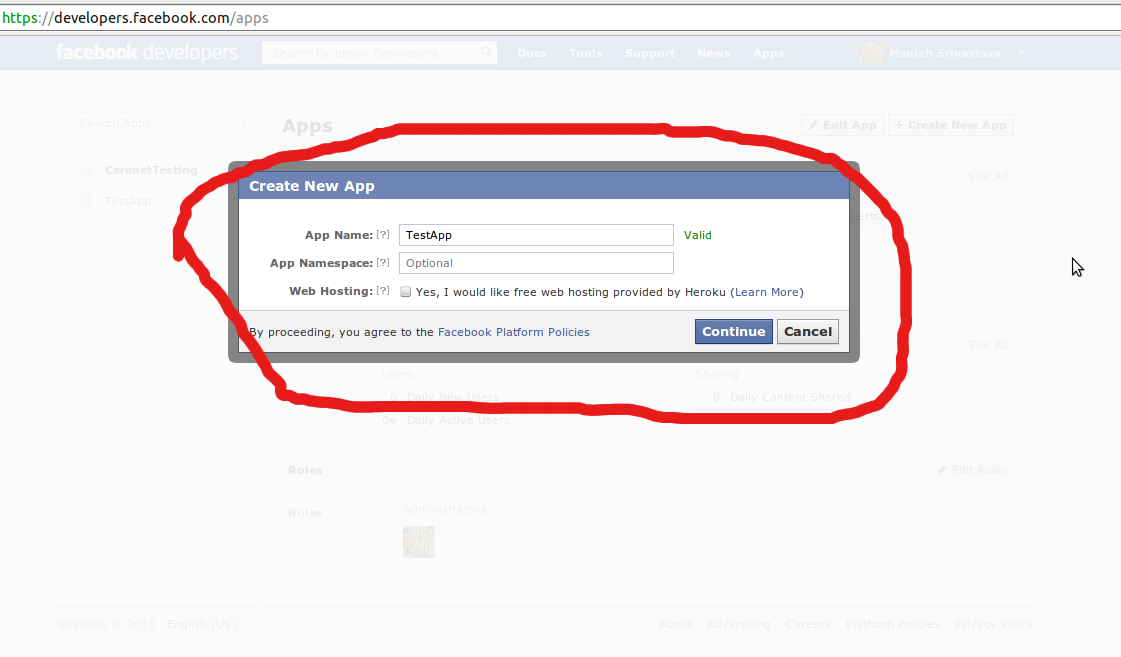 Signup With Facebook Button