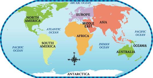 Simple World Map Outline For Kids