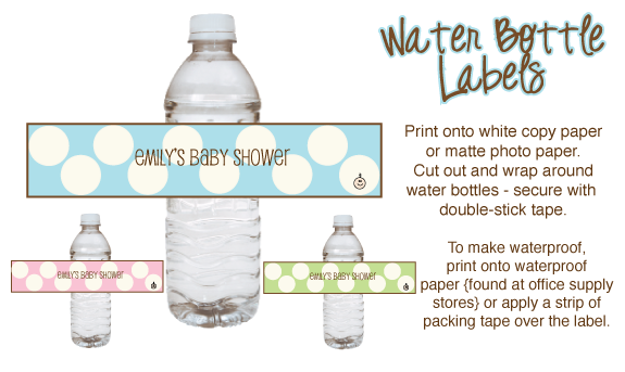 Water Bottle Labels Baby Shower Free