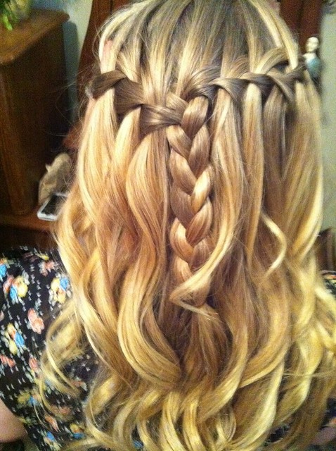 Waterfall Braid With Curls Pictures