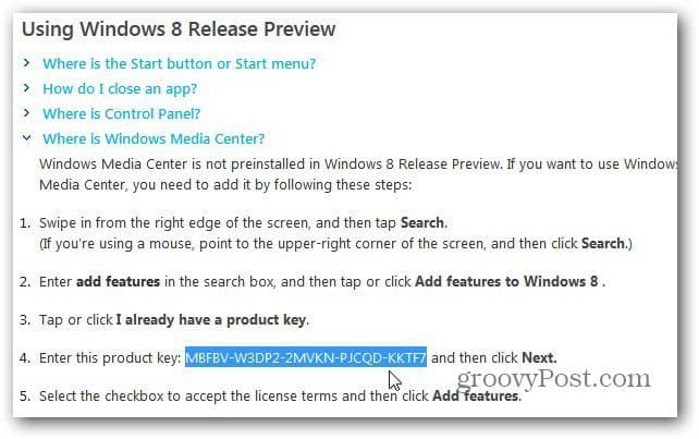 Windows 8 Release Preview Key Doesn