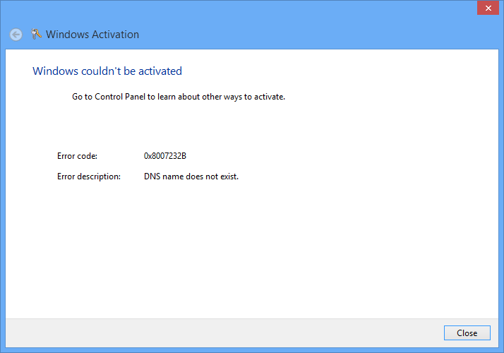 Windows 8 Rtm Activation Error