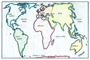 World Map Continents And Oceans Quiz