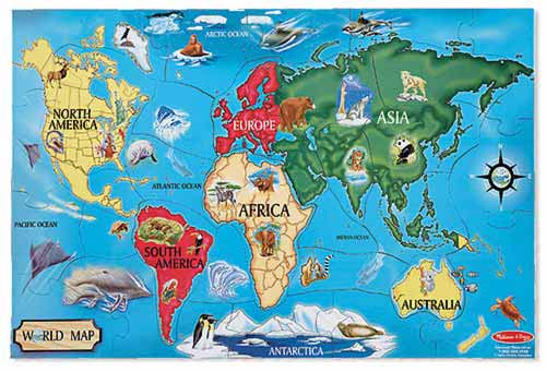 World Map Continents And Oceans Test