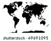 World Map Continents Black And White