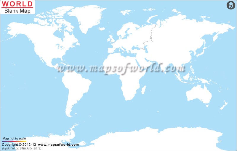 World Map Continents Blank