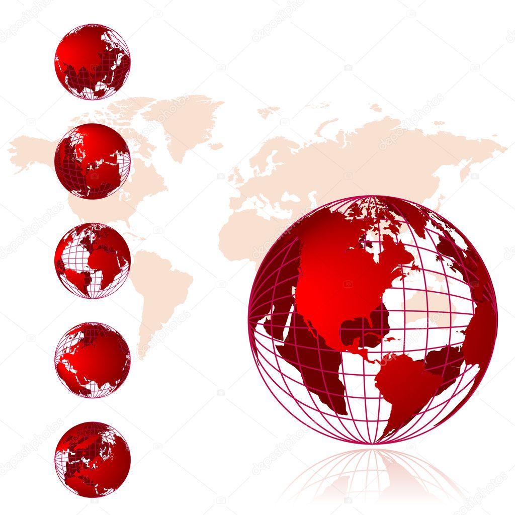 World Map Globe Vector