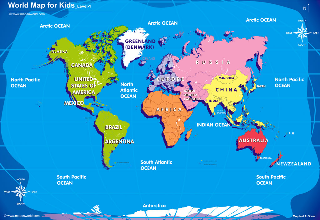 World Map Outline For Kids